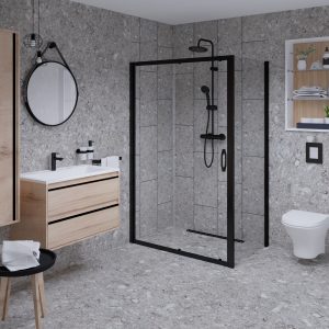 X1 tuš vrata 120X1900 - CRNA