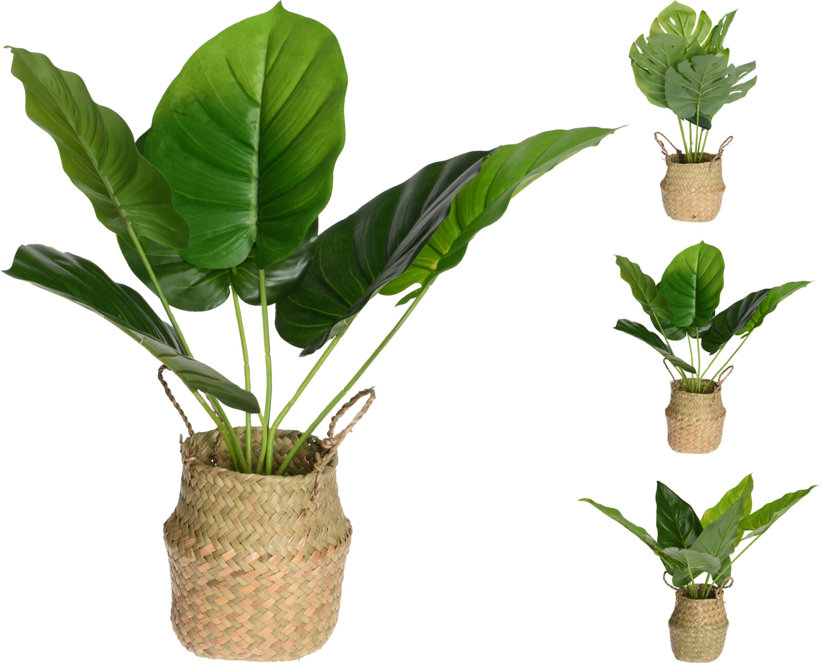 VJEŠTAČKA biljka u platnenoj korpi 46cm 3 mod.