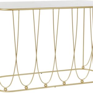 CHIC konzolni sto 115X35X78 - zlatni/ mermer