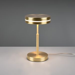 FRANKLIN stona lampa brass mat 25cm FI14cm, 1x SMD LED, 6W · 1x 700lm, 3000K