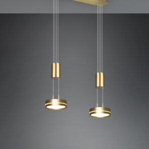 FRANKLIN visilica brass matt 13X16X59, 2x SMD LED, 9W · 2x 1050lm, 3000K