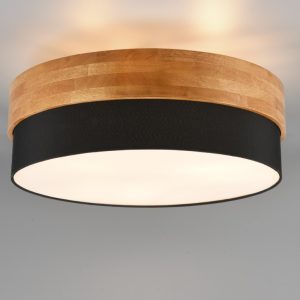 SEASONS plafonska lampa drvo/crna 50x22cm, 3x E27 · max. 40W