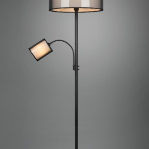 BURTON podna lampa crna mat 45x174cm, 1x E27 · max. 60W, E14 · max. 40W