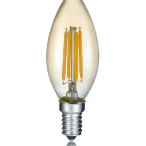 LED SIJALICA mala KERZE staklo/amber E14 LED, 4W · 400lm, 2700K