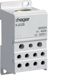 DIST.BLOK 400A, 1X1502/2X352/5X162/4X102 HAGER - KJ02B