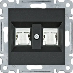 UTIČNICA, 2XRJ45, CAT.6 UTP, LUMINA,CRNA HAGER - WL2163