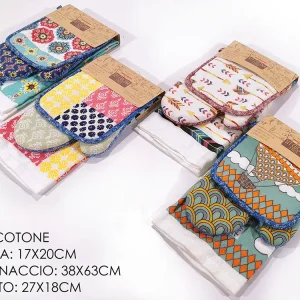KUHINJSKI SET KRPA/RUKAVICA/DRŽAČ ZA LONAC MULTICOLOR 626720