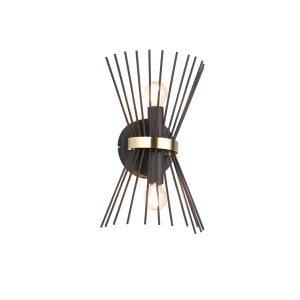 ROD zidna lampa crna/zlatna 20x31cm, excl. 2x E14 · max. 40W