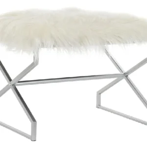 CHIC tabure 60x40x45 - srebrni
