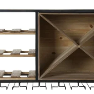 POLICA ZA PIĆE 80 x 24 x 44 cm NATURAL - BLACK